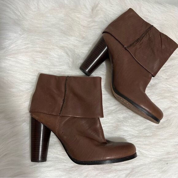 Modern Vintage Leather Vanessa Fold Over Brown Boots -- EU 37.5/US‎ 7 - Picture 4 of 9